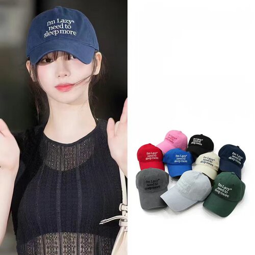 柳智敏同款韩版LAZYZ字母刺绣棒球帽男女休闲百搭遮阳防晒鸭舌帽