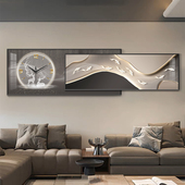 现代简约九鱼图沙发背景钟表挂钟客厅装 饰画 画高级大气创意艺术