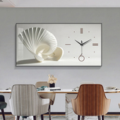 现代简约饭厅装 饰画钟表挂钟客厅家用创意艺术时钟挂墙北欧挂画