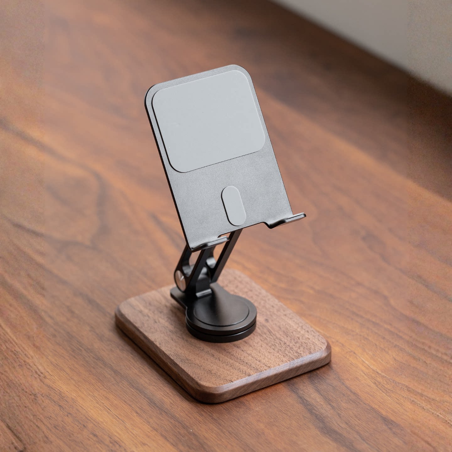 黑胡桃木手机支架桌面ipad平板支架实木质铝合金2026新款36