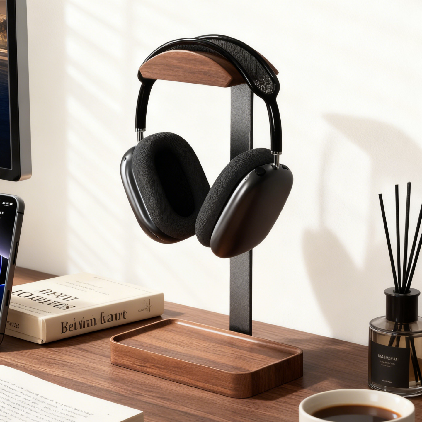 头戴式耳机支架实木创意耳机架托
