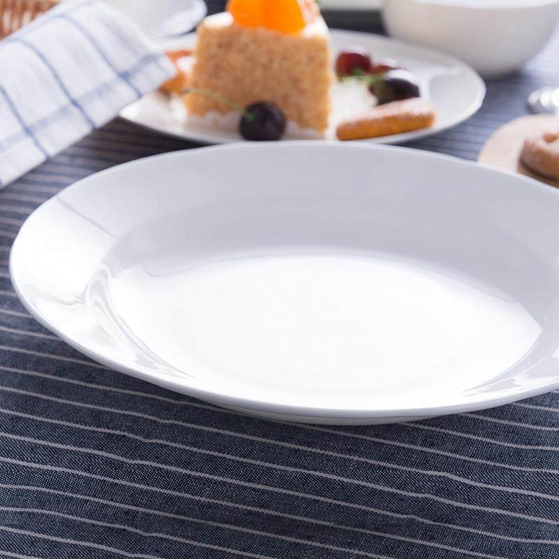 隆达骨瓷家用创意餐具套装欧式碗碟菜盘子大号简约纯白荷口微瑕,餐饮具,盘,淘宝优惠券,粉丝福利购,淘宝优惠卷