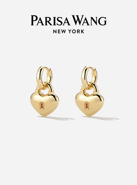Parisa Wang耳饰耳环心形银镀18k金原创设计师简约