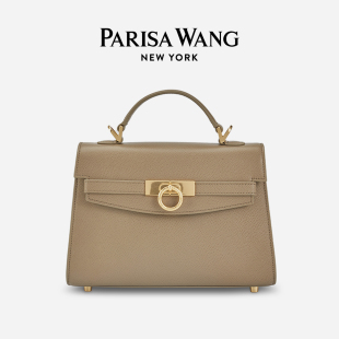 Parisa Wang女包Grace格蕾丝手提包斜挎包通勤轻奢牛皮质感小号
