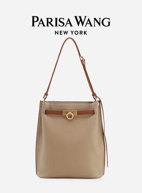 Parisa Wang女包Madison麦迪逊托特包水桶包单肩包头层牛皮大号