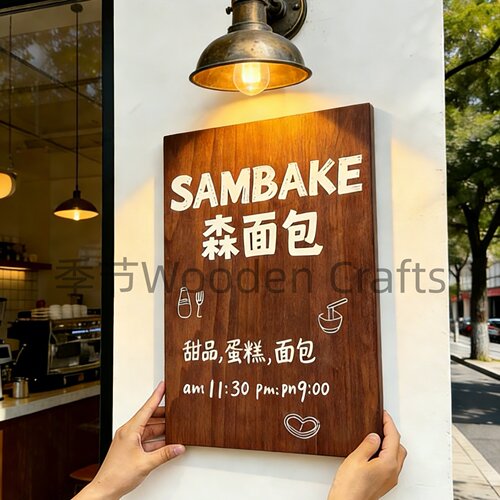 真实木创意招牌免费刻字支持定制
