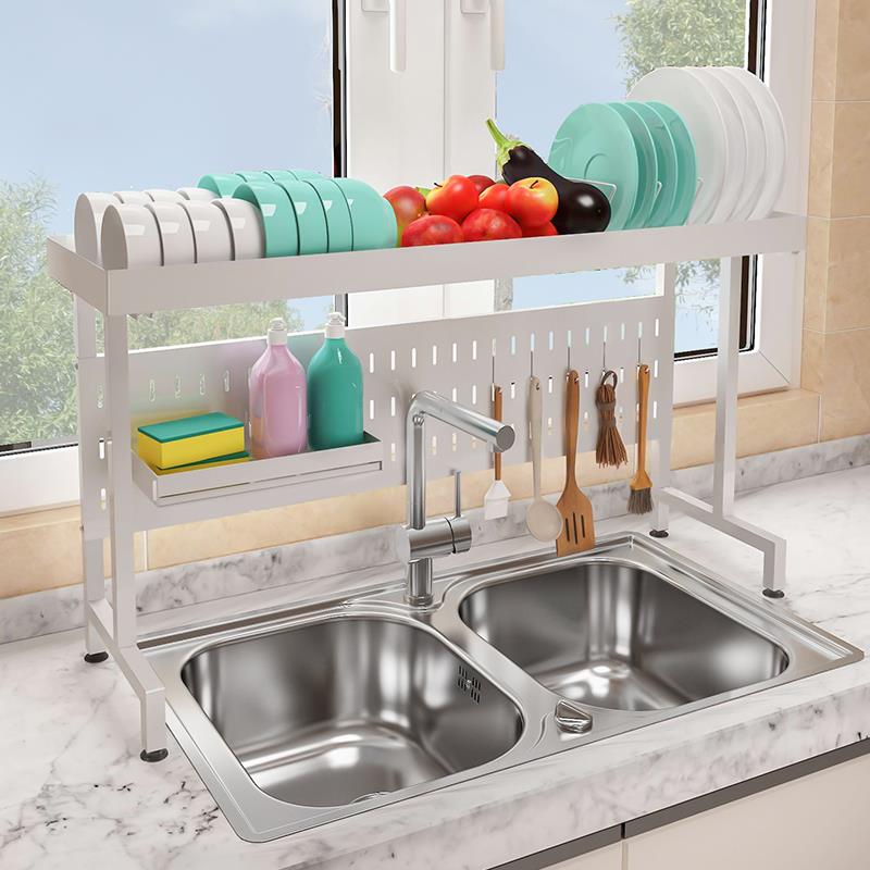 可伸缩厨房水槽置物架多功能放碗架碗盘碗筷沥水架水池碗碟收纳架