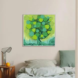 不周山下治愈系客厅沙发背景墙装饰画 画轻奢高级感玄关挂画 画卧