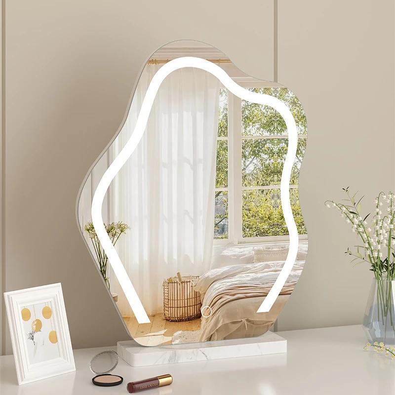 2025款网红云朵梳妆镜台式led灯桌面异形梳妆镜轻奢主卧美妆镜子