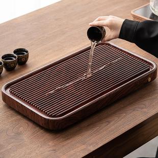 实木茶盘家用整块电木茶托盘泡茶台客厅中式 功夫茶具盘 新款 排水式