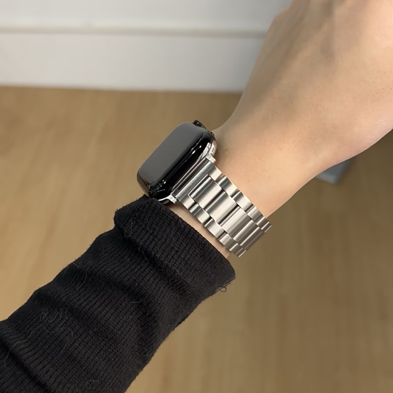 鑫景辉苹果手表三珠不锈钢表带