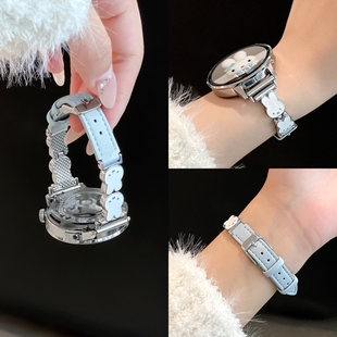 3pro米菲兔拼接皮gt4智能pro新款 米菲兔皮质适用华为GT6 GT4表带gt6手表watch5 gt2皮质watchgt替换带 GT5