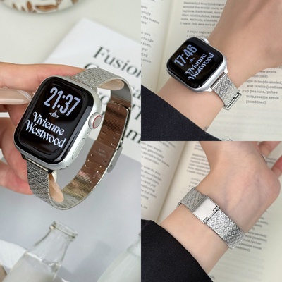 适用红米watch鱼鳞纹不锈钢表带