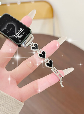 适用keep手环b4/b4lite表带新款女款金属小香风ins手表链KEEP手环表带真爱之心腕带keep手环b3创意爱心替换带