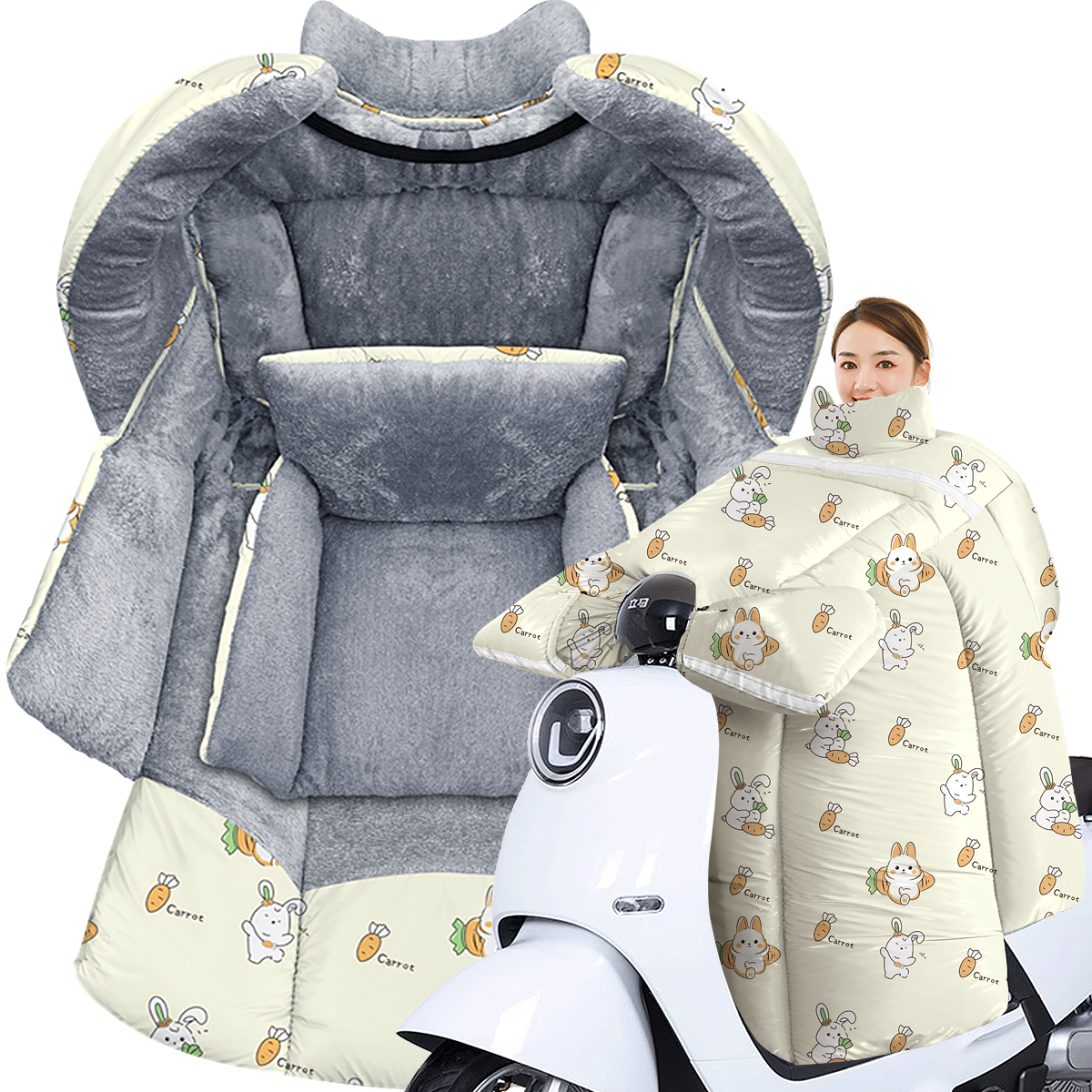 电动摩托车挡风被冬季女士保暖加绒加厚电瓶车电瓶车三轮车挡风罩