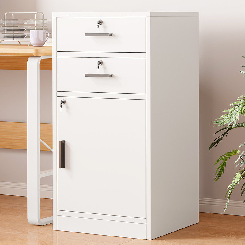 办公室文件柜木质带锁抽屉收纳储物柜资料柜桌下移动矮柜小柜子