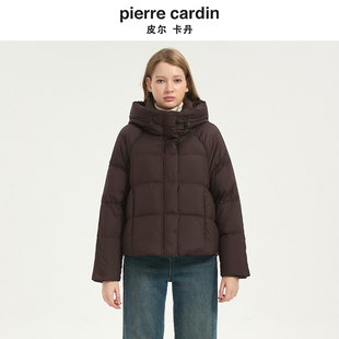 皮尔卡丹女装冬季新款鸭绒保暖短款连帽羽绒服外套CD54YS035