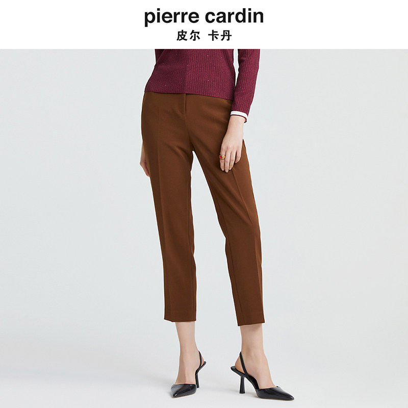 皮尔卡丹女装折扣店简约经典通勤干练西服裤专柜正品