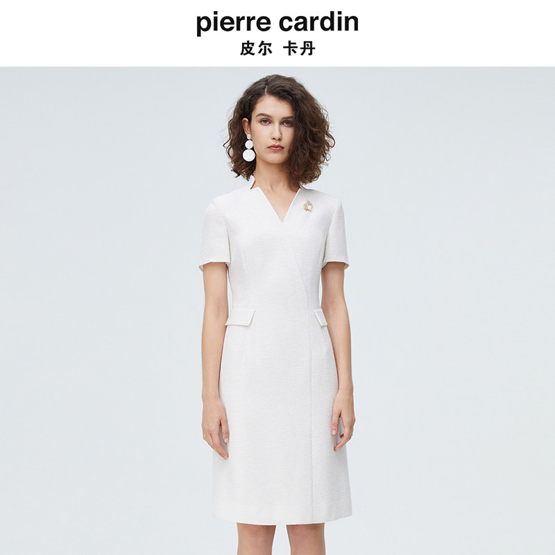 皮尔卡丹女主持人礼服女播音艺考正装连衣裙演讲比赛上镜职业西装