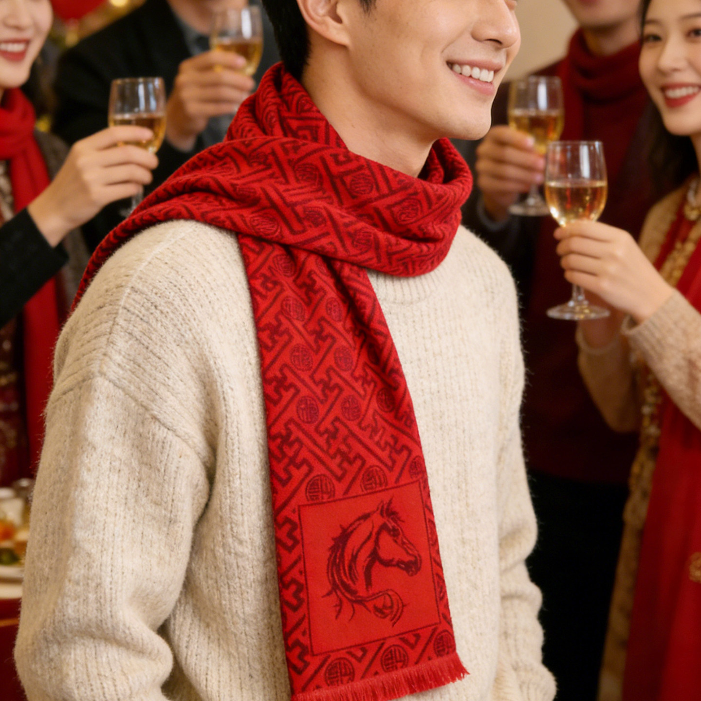 2026马年高端红围巾定制红色本命年公司年会聚会新年围脖印字logo,个性定制/设计服务/DIY,围巾定制/加工,淘宝优惠券,粉丝福利购,淘宝优惠卷