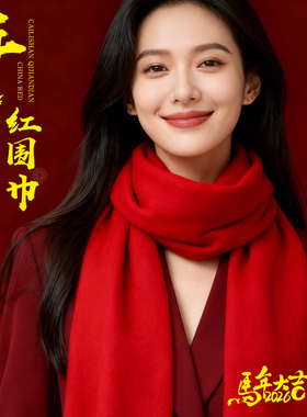 中国红围巾定制LOG红色公司年会企业庆典宗亲修谱聚会活动红围脖
