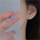 星月耳钉S999纯银猫眼石小众高级耳环网红感新款 女轻奢耳精致百搭