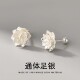 S999纯银莲花耳钉养耳洞免摘耳饰复古小众设计螺丝耳环新中式 国潮