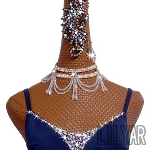 拉丁舞摩登舞SALSA肚皮舞项链舞蹈服饰品项链闪亮钻饰