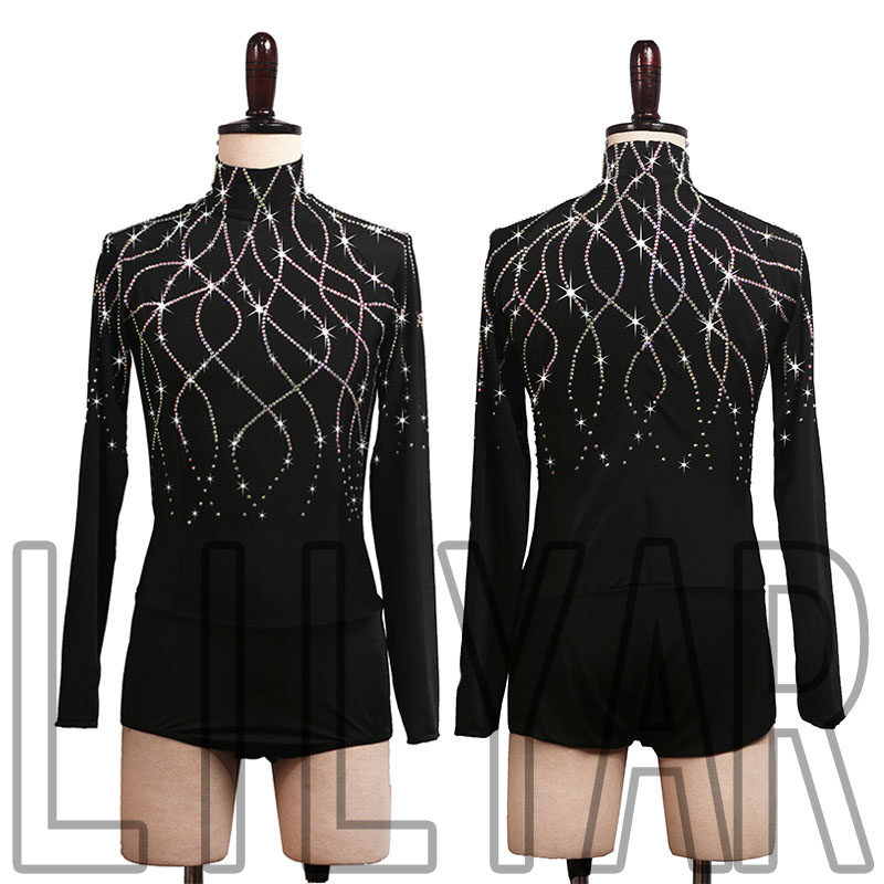 LILYAR新款男士黑色拉丁舞服