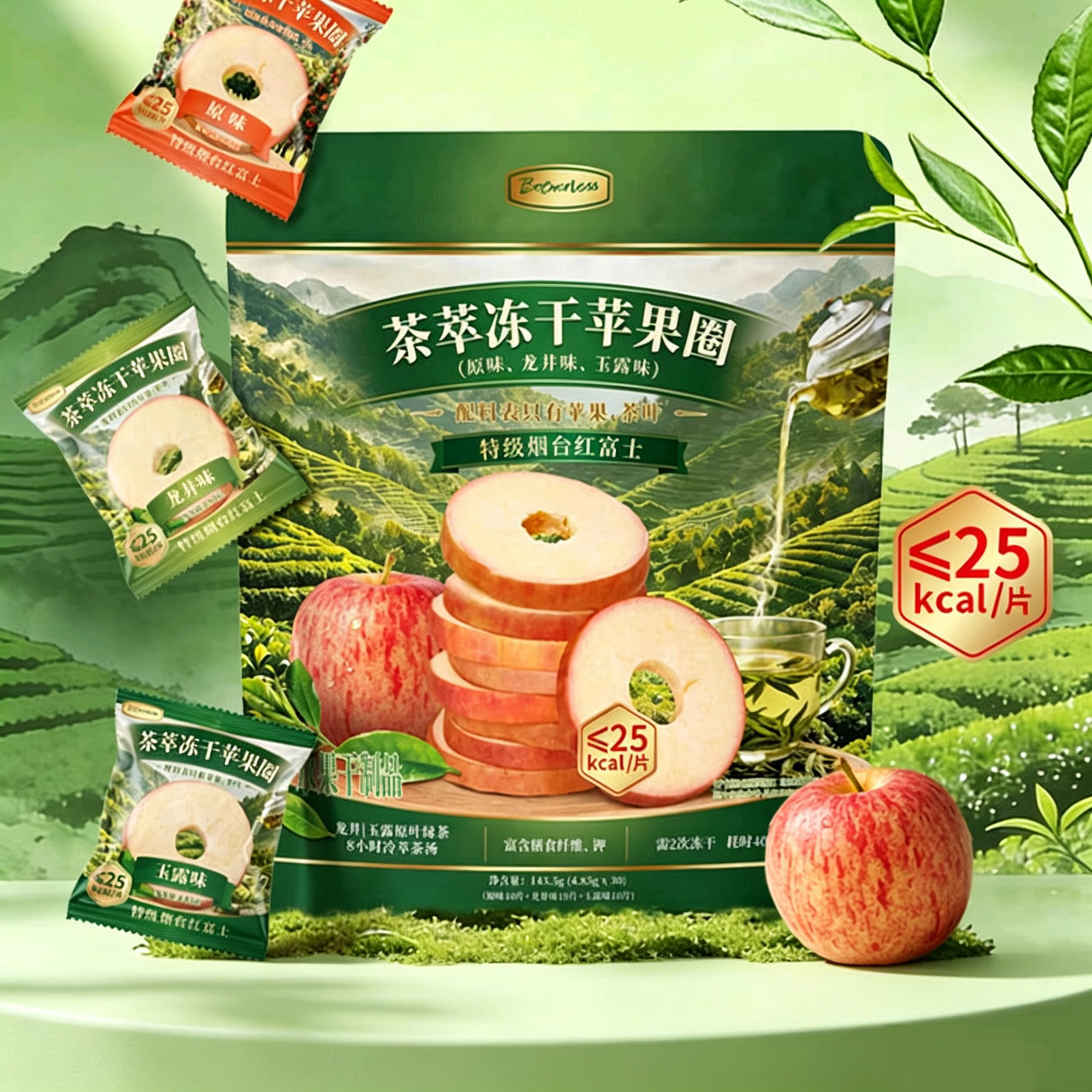 山姆茶萃冻干苹果圈0添加休闲健康零食果干独立包装正品代购S30
