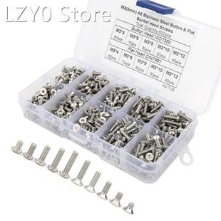 600Pcs Hex Screw Set 304 Stainless Steel Pan/Flat Head Boxed