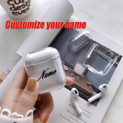 For airpod case custom name  pattern Clear Transparent Soft