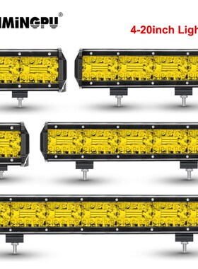 4-20inch Off Road LED Bar 12V 24V Yellow LED Light Bar for C
