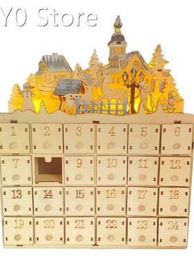 2022 New Christmas Advent Calendar Snow House 24 Drawers wit