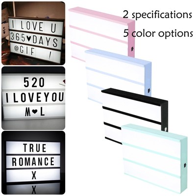 Letters Cards USB Port Powered Cinema Lightbox A4/A6 Size L