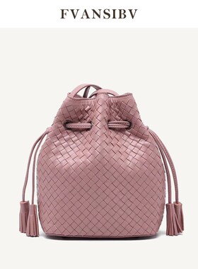 Women's Shoulder Bag 100% Genuine Leather Hand Woven Fashio