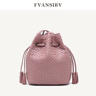 Women's Shoulder Bag 100% Genuine Leather Hand Woven Fashio