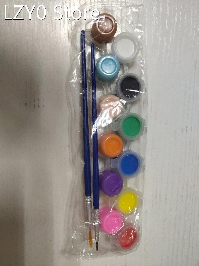 12 Colors DIY Graffiti Pigment Set Acrylic Paints With 2 Bru