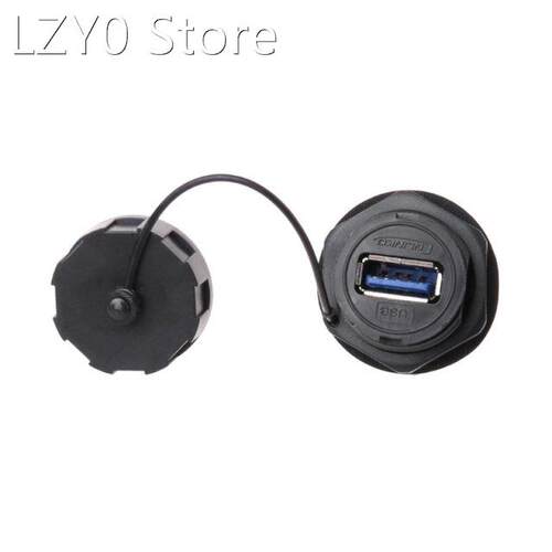 USB Female Socket Plug Panel Mount Adapter Waterproof Connec