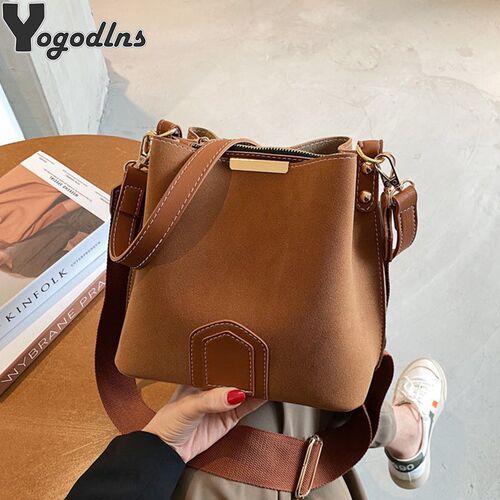 Vintage Bucket Bags for Women Large Capacity Shoulder Bag M