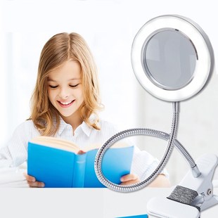 10W Magnifying Glass with LED Light Soldering Tool Desk Clam
