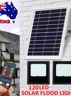 2PCS 120 LED Solar Panel Flood Light Indoor/Outdoor Garden S
