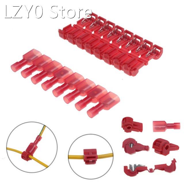 100PCS T-Tap/Male 22-18 AWG Red Quick Splice Electrical Wire
