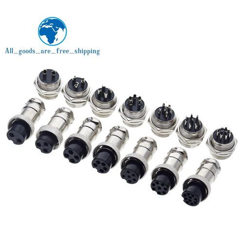 TZT 1set GX16 2/3/4/5/6/7/8/9/10 Pin Male & Female 16mm L70-