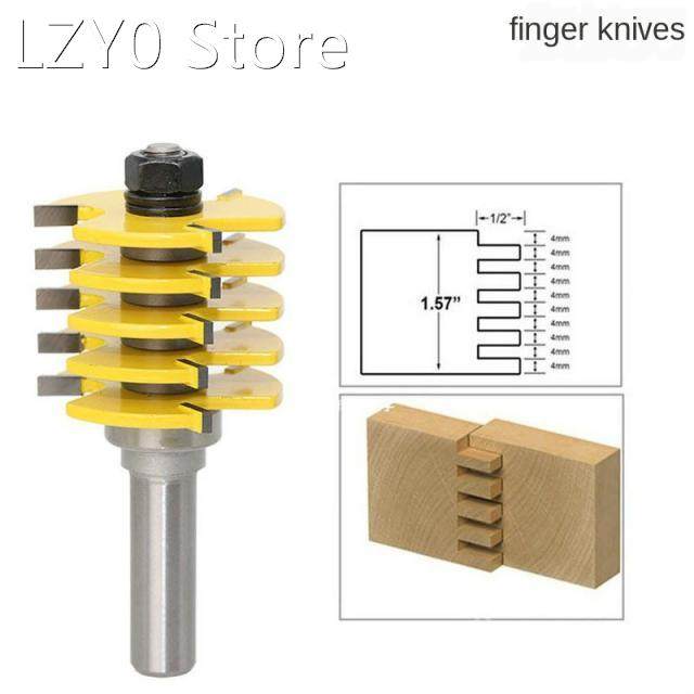 1pc Box Joint Router Bit - Adjustable 5 Blade1/2 Shank For