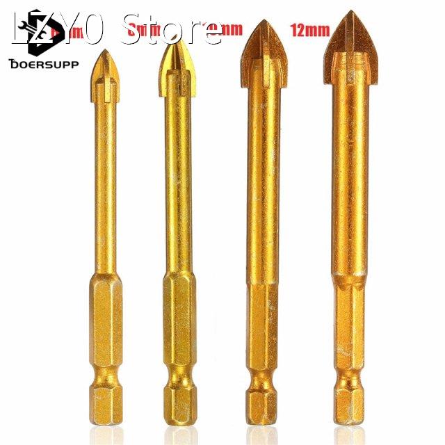 6/8/10/12mm Titanium Tungsten Carbide Tile Glass Cross Spear