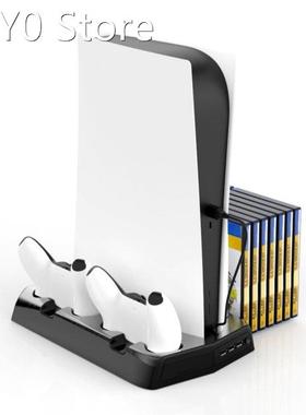 For PS5 Cooling Fan Vertical Stand Holder Dual Controller Ch