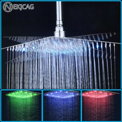 Bathroom Ultrathin LED Shower Faucet Head Stainless Steel 1