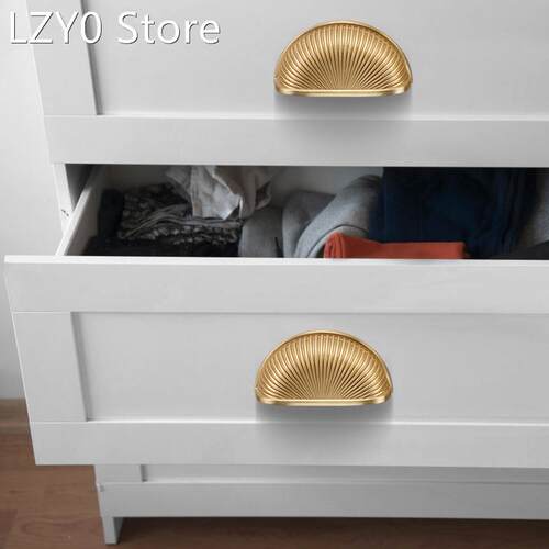 Cabinet Door Handle Gold Shell Chinese Wardrobe Drawer Handl