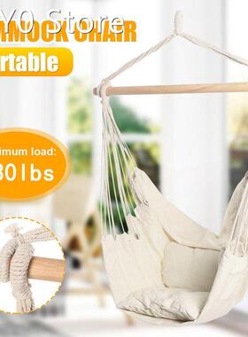 Outdoor Garden Hammock Tassel Canvas Swing Chair Hanging Bed